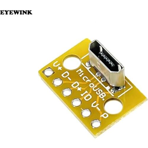 5pcs Vertical microusb motherboard PCB welding adapter board welding socket 180 degree vertical motherboard test universal board