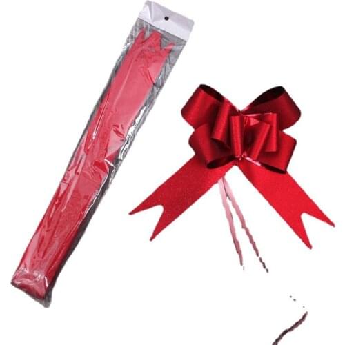 50/100Pcs Pull Bow Ribbons for Gifts Box Flower Wrappers Wedding Decor Birthday Party Decoration Hand Drawn Flower Bows