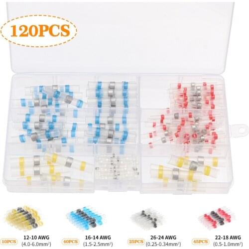 50/120/330pcs Solder Seal Wire conectores electricos Heat Shrink Butt Connectors Waterproof Wire Terminals for Automotive boat