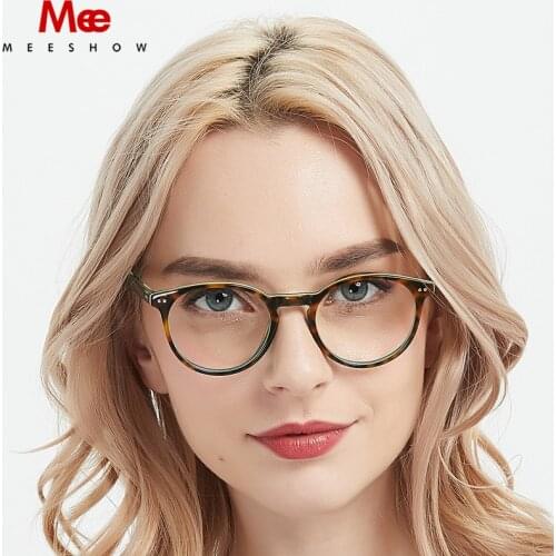 Acetate eyeglasses women men acetate glasses frame Vintage Round Acetate Optical Glasses Myopia Prescription glasses spectacle