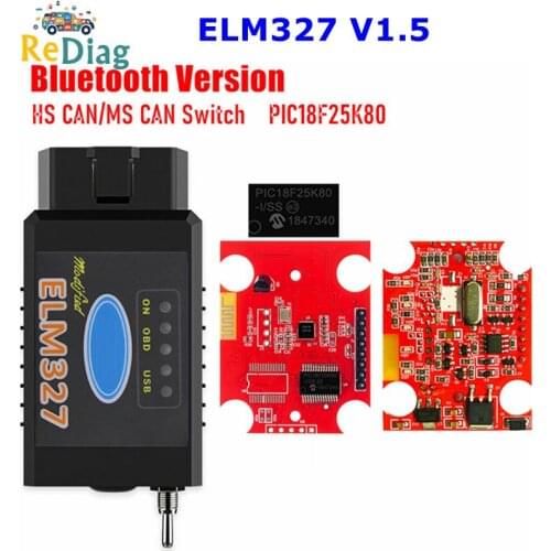 Car Diagnostic Scanner ELM327 V1.5 with Bluetooth&WIFI PIC18F25K80 Chip HS CAN/MS CAN switch with FORScan for Ford