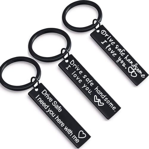 Black Stainless Steel Drive Safe Keychain Keyring Car Bag Charm Couple Boyfriend Girlfriend Cute Funny Keychain Keys Accesorias