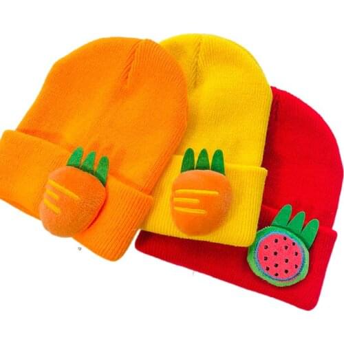 Childrens Hats Autumn And Winter Fruit knit Hats Boys And Girls Parent-Child Warm Hats Adult Woolen Hats
