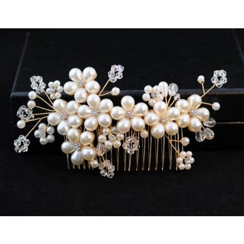 ZMHP05-G Handmade Bridal Hair Clip Bridal Hair Comb Pearl Wedding Hair Jewelry Wedding Hair Accessories Hair Comb for Women