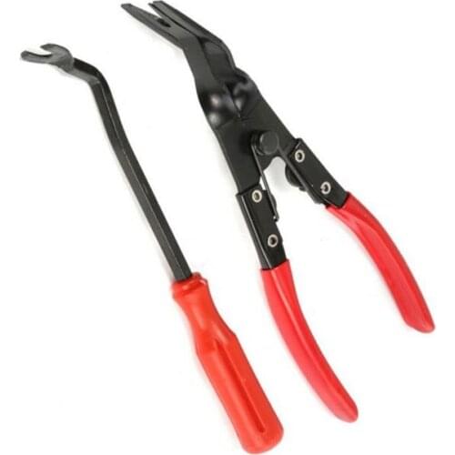 2Pcs Auto Fastener Removal Tool Car Door Panel Upholstery Engine Cover Fender Clips Repair Tools Installer Clip Plier Tools