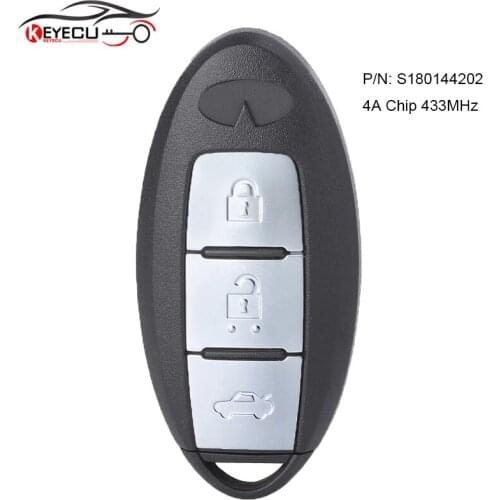 KEYECU S180144202 4A Chip 433MHz Smart Remote Key Fob for Infiniti Q50 2013 2014 2015 2016 2017 2018