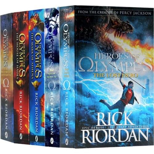 5 Books/set Percy Jackson Level 2 The Heroes of Olympus Rick Riordan English Story Book Kids Reading Novel Science Fiction