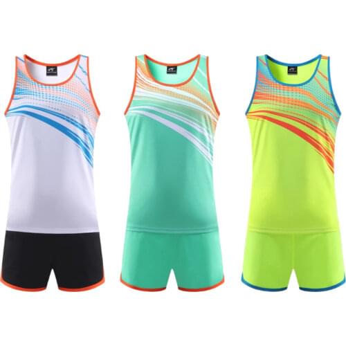 Comfortable Men Women Vest+Shorts Breathable Running Sets Track field sportswear Sprint Running suit Marathon Clothes
