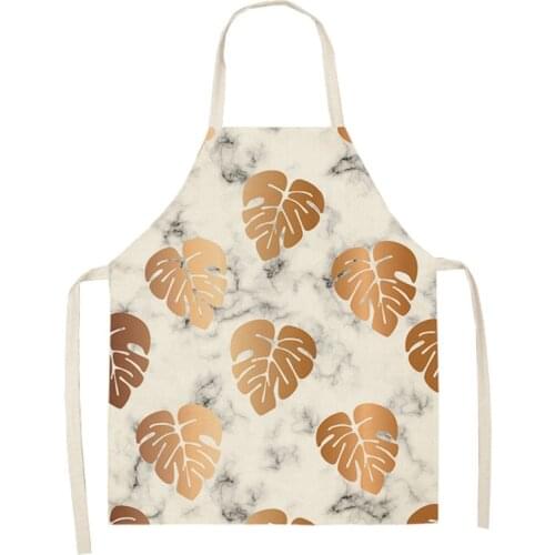 Geometric Kitchen Aprons Wave Triangle Printed Sleeveless Cotton Linen Apros Home Cleaning Tools for Men Women