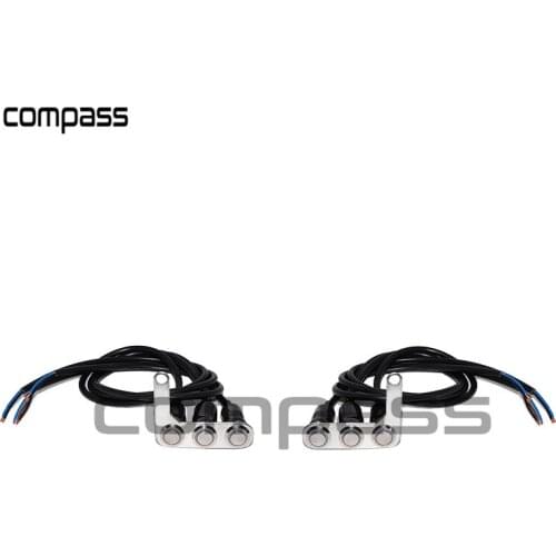 Motorcycle Switch Handlebar Adjustable Mount Waterproof Switches ON-OFF Push 3 Buttons For Headlight Horn Turn Signle with LED