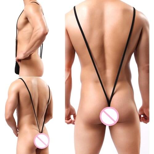 Mens Sexy Strap Underwear Male Thong Mankini Men Leotard Thongs Man Body Costume Bodysuit Stage Perform Bandage Lingerie