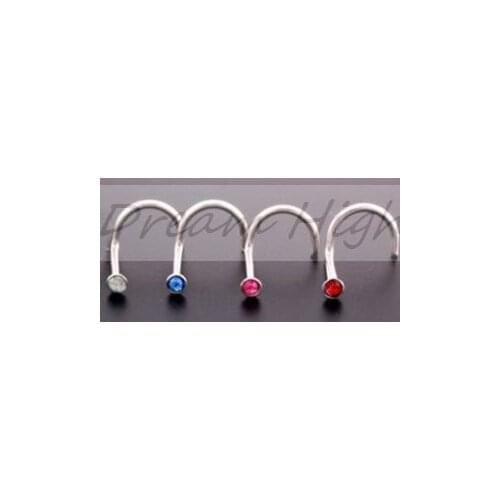 New Arrival Nose Piercing Hot sell Nose Ring Nose screws free shipping mixed Color 0.6mm