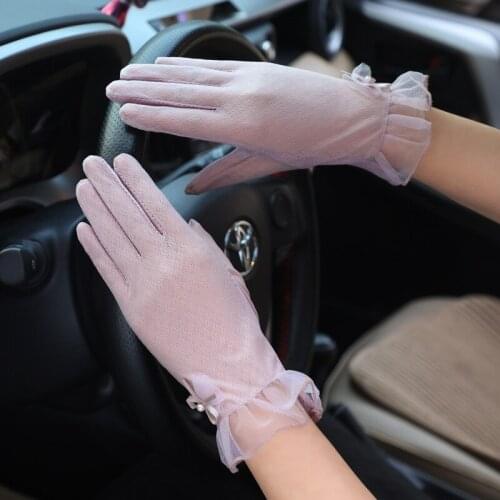 Gloves Women Summer Spring Lace Mittens Ladies Outdoor Travel Driving Cycling Sun Protection Glove