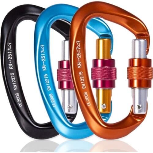 Professional Climbing Carabiner 25KN Heavy Duty Strong Hook for Rock Climbing