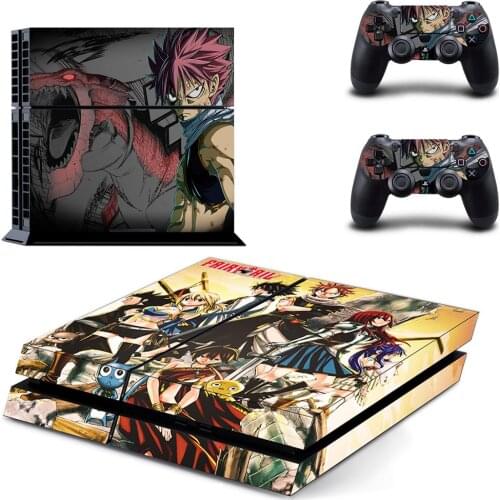 Fairy Tail Style PS4 Skin Sticker for Playstation 4 Console & 2 Controllers Decal Vinyl Protective Skins Style 4