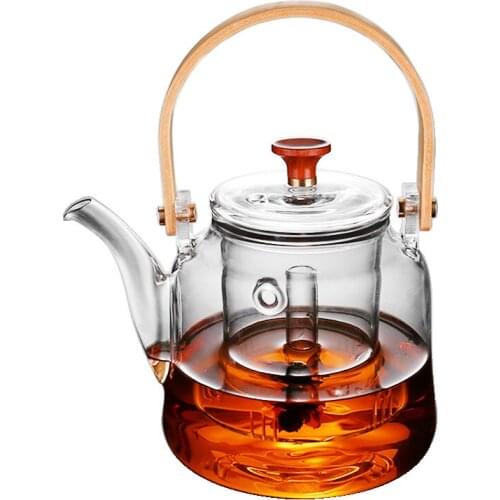 Heat-resistant glass filter tea maker heat-resistant flower steaming teapot electric pottery stove tea stove beam household