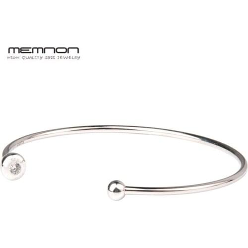 Memnon Essence style thin open bangles 925 sterling silver bracelets only fit small hole silver beads DIY for women fine jewelry