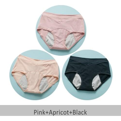 3Pcs Leak-Proof Menstrual Panties Physiological Women & Incontinence Underwear Period Pants Menstruation Warm Cotton Panty 5XL