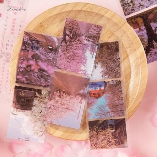 10 sheets Vintage Cherry blossom film photos PET sticker package DIY diary Journal decoration sticker album scrapbooking