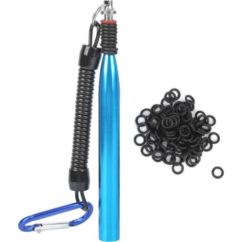 Wacky Worm Rig Tool Aluminium Alloy Fishing Rig Tool with O Rubber Ring Kit for Soft Baits Lures Fishing Accessories