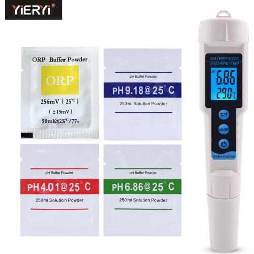 Yieryi 3 In 1 PH/ORP/TEMP Tester ORP-3569 PH Meter with Backlight Digital Water Quality Monitor Waterproof Conductivity Tester