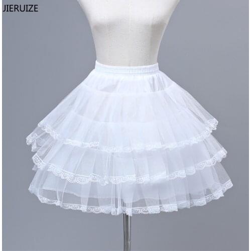 JIERUIZE Flower Girls Underskirt Cosplay Party Short Dress Petticoat Lolita Petticoat Ballet Tutu Skirt Rockabilly Crinoline