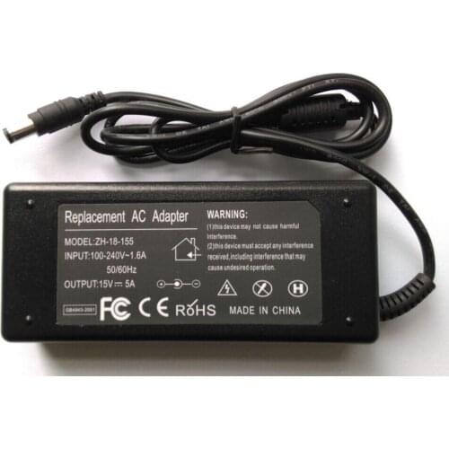 15V 5A 75w AC Adapter Battery Charger for TOSHIBA TECRA M1 M2 M3 M4 M5 M6 M7 M8