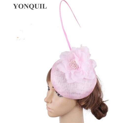 4-Layer Sinamay Nice Party Hats Bride For Women Chic Fascinators Feathers Gorgeous Bridal Hats Fedora Wedding Floral Headwear