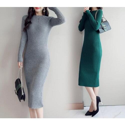 Winter Long Sexy Luxury Sequined Shining Elegant Women Dresses Elastic Striped Slim Knitted Sheath Midi Dress