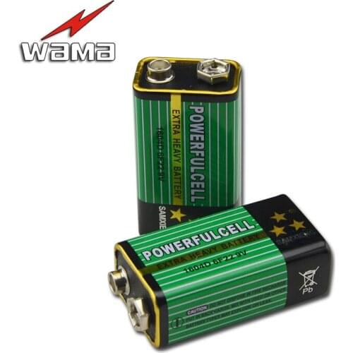 20pcs/Box 6F22 Alkaline Battery 9V Low Consumption Laminated Carbon Primary Batteries for Alarm Microphones