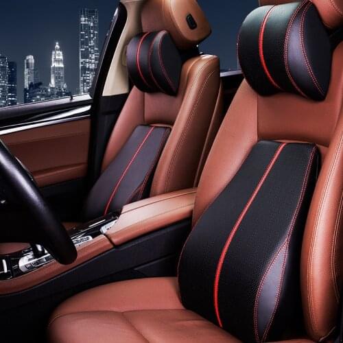 Car Headrest Neck Pillow Lumbar Cushion Set Car Pillow Cushion Travel Back Rest Support Memory Foam for Back Pain neck pain