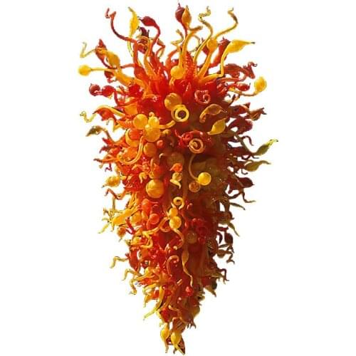 Large Orange Blown Murano Glass Chandelier 110V-240V Hotel Lobby Style Art Decor Lighting
