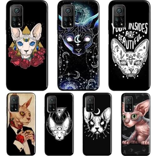 Tattoo Sphinx Cat Case For Xiaomi Mi 11 Ultra 9 10 Lite Mi 10T Pro Note 10 Lite Cover For POCO X3 Pro M3 F3