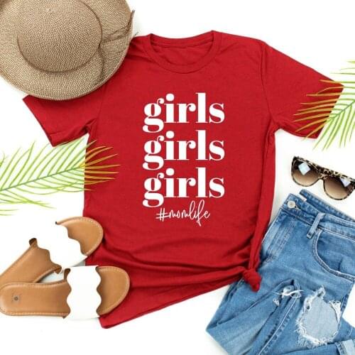 Girls momlife kawaii Tshirts Short sleeve 100% Cotton mom top Tees Funny Letter print Graphic O neck cute T-shirt for mother