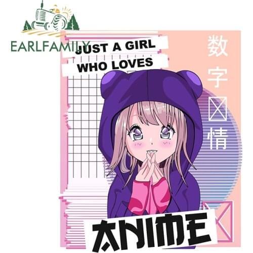 EARLFAMILY 13cm x 10.4cm for Anime Girl Car Stickers Car Assessoires Decal RV JDM VAN Sticker Laptop Trunk Vinyl Material Decor