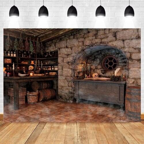 Yeele Halloween Background Photography Candle Brick Wall Wooden Barrel Skull Backdrop Baby Photographic Photo Studio Photophone