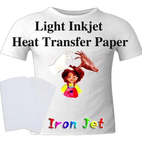 A4 T-shirt Inkjet Sublimation Printing Paper light Dark Cotton Cloth DIY Iron Heat Press Print Paper Thermal Transfer Paper