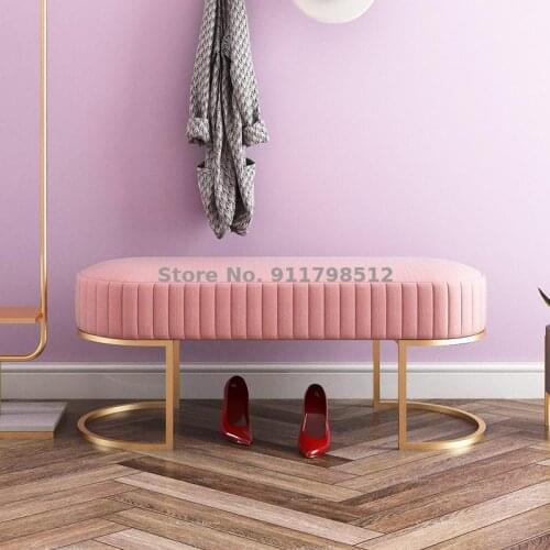 Ins simple sofa stool European-style fabric stool household bench living room low stool creative clothes shoe store shoe changin