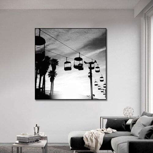 Cable Car Scenery Landscape Canvas Painting Poster Print Wall Art Picture For Living Room Home Decor Frameless