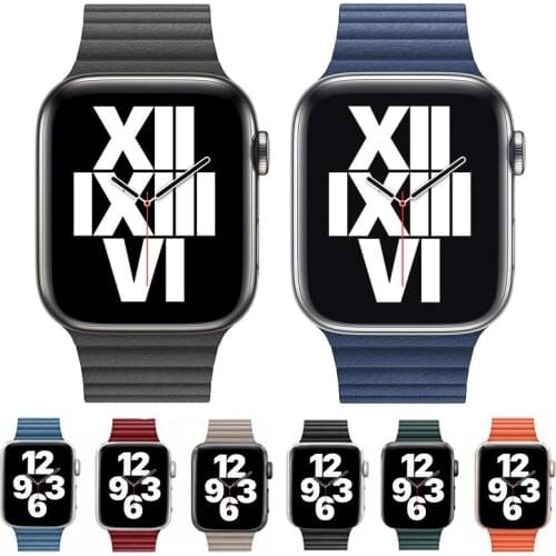 Leather loop for Apple Watch band 44mm 40mm iWatch band 38mm 42mm Magnetic watch bracelet for Apple watch strap series 3 4 5 6 2