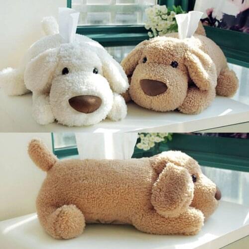 Cute Dog Car Tissue Box napkin holder car seat box for Office Home Decoration Car Ornaments Interior Dashboard Decoration