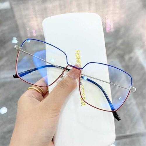 Fashion Anti-Blue Eyeglasses Women & Men Personalized Paint Optical Glasses Square Spectacles Alloy Frame Eyewear