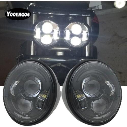 New 4.65 inch for Motorcycle Double LED Headlights With DRL halo Fo Fat Bob FXDF 08-16 15