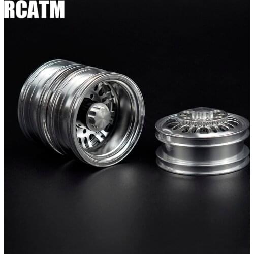 2pcs CNC Front&Rear Metal Alloy Wheel Rim For 1/14 Tamiya RC Truck car SCANIA R470 R620 FH12 ACTROS 3363 1851 TGX