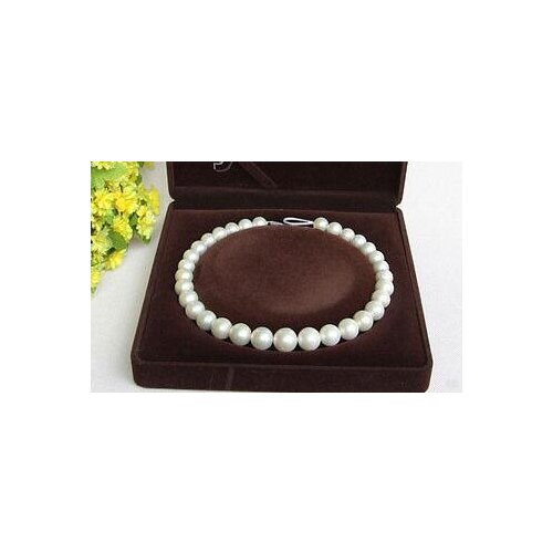 Jew3118 ONLY NATURAL 17" 12-15MM ROUND WHITE SOUTH SEA PEARL NECKLACE 14K GOLD CLASP