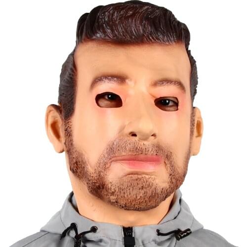 Lifelike Character Mask Halloween Party Cosplay Clothing Headgear Mischief Latex Props Handsome Dress Up