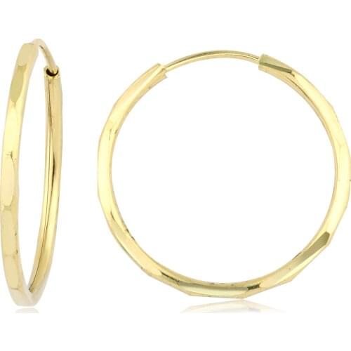 14k Pen Hoop Earrings Yellow (2. Model 3. Size) W4E35023