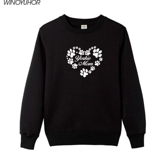 Yorkie Dog Mom Sweatshirts Winter Fashion Long Sleeve O-Neck Hoodies Funny Yorkshire Terrier Girls Tops Pullovers