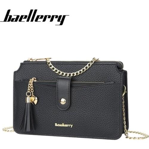 Baellerry Crossbody Wallet for Ladies Female Soft Leather Bags Cell Phone Zipper Pocket Women Purse luxury designer Girl handbag