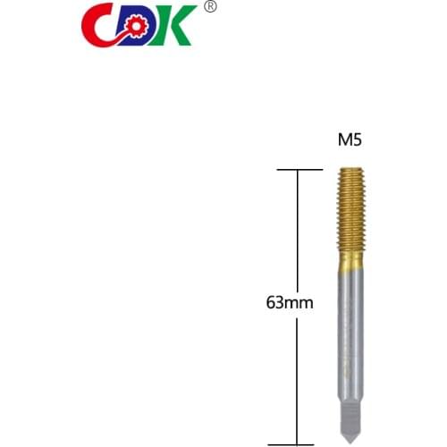 1Pcs M5 Roll Form Tap Ti-coated HSS Right Hand Tap Drill Hand Tools Screw Thread Metric Plug Taps